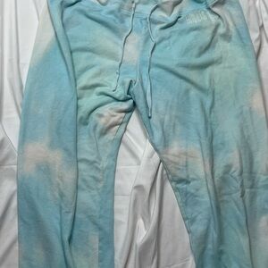 Hollister Pastel Blue Tie-Dye Drawstring Sweatpants